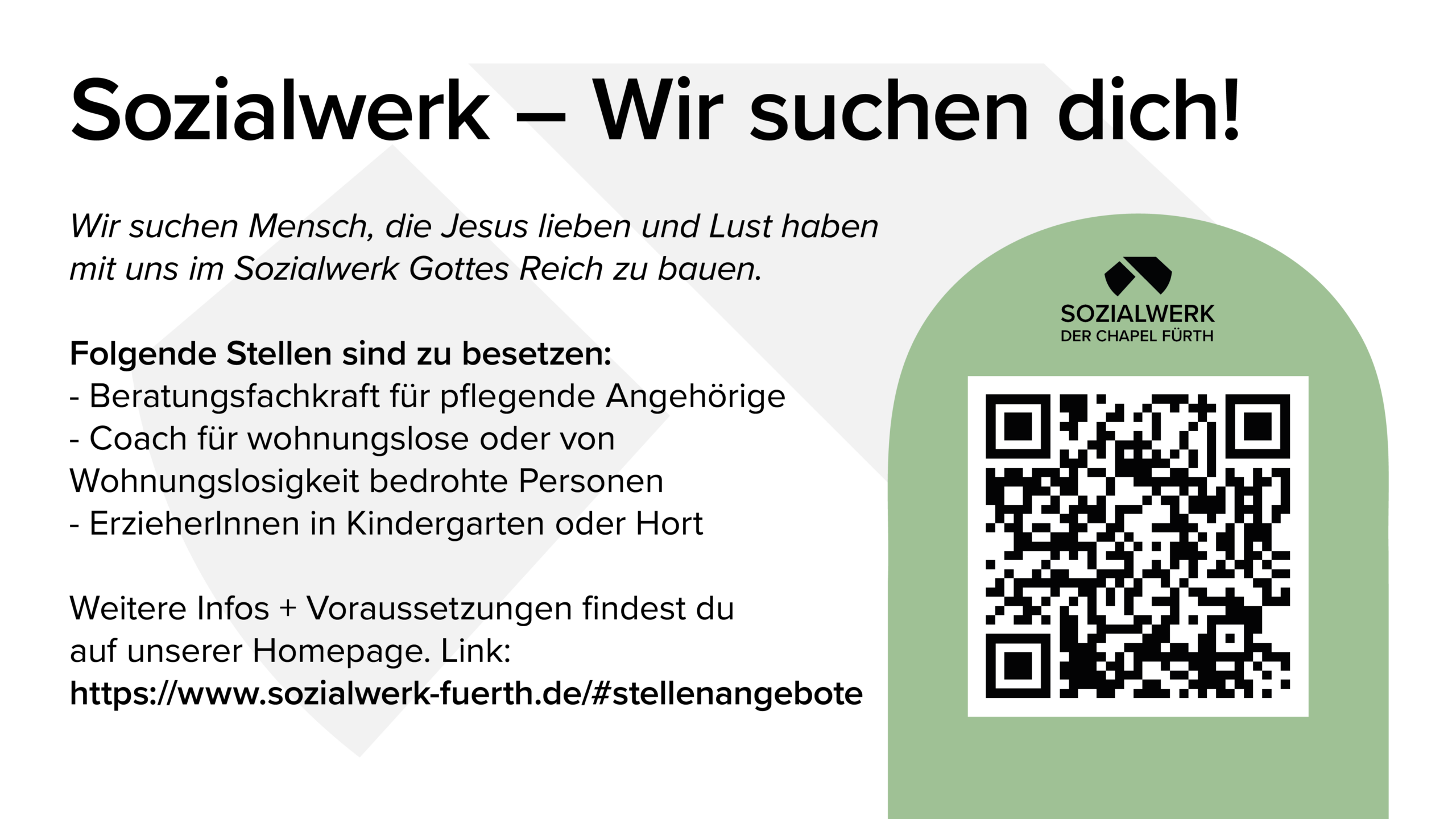 Unser Sozialwerk sucht Mitarbeiter