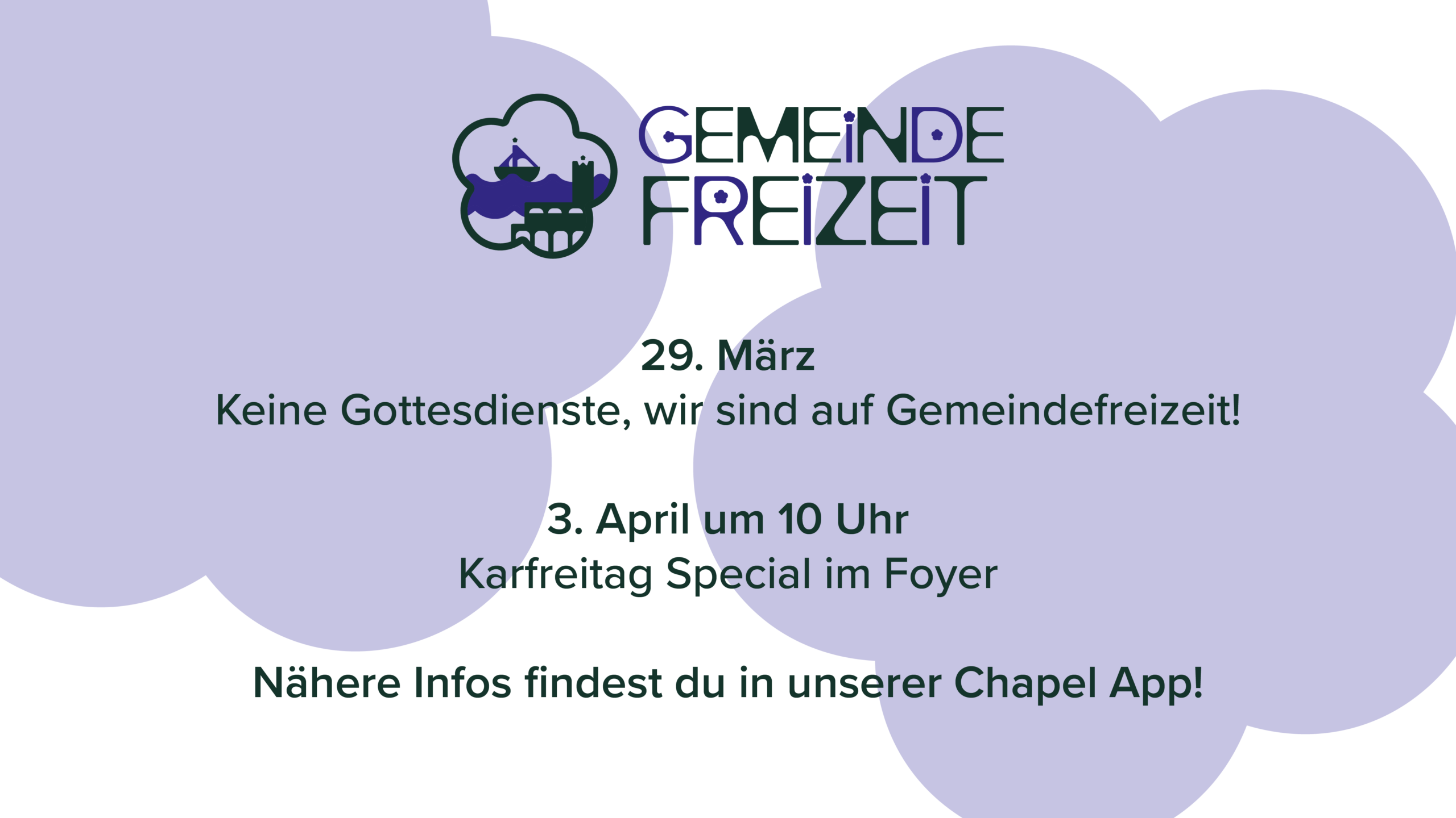 Achtung: Keine Gottesdienste